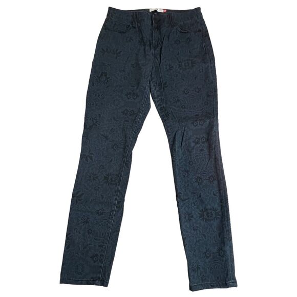 Cabi‎ Womens Mid Rise Bue Floral Curvy Skinny Stretch Jeans Size 10 - Picture 2 of 8